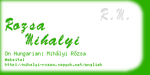 rozsa mihalyi business card